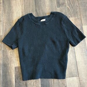 Abercrombie & Fitch Black Ribbed Crop Top